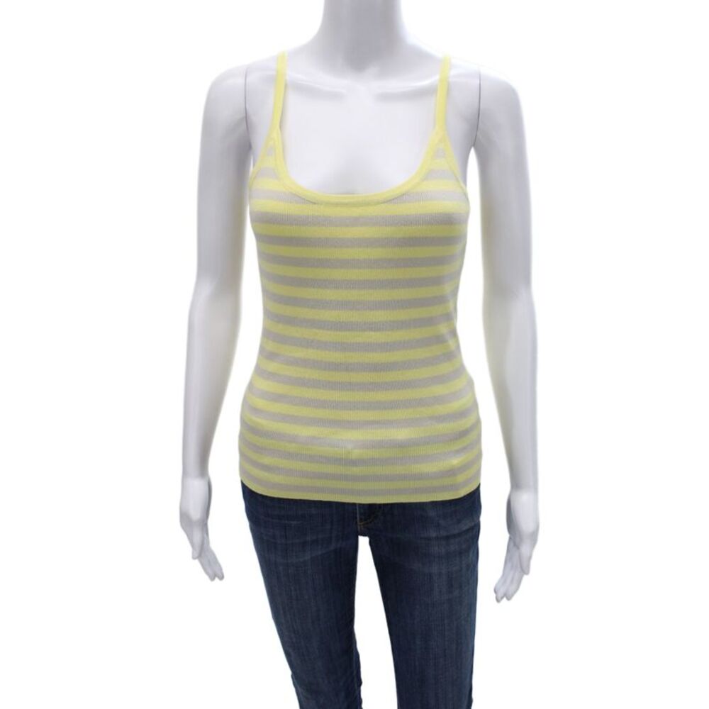 Heartloom Women Camisole Yellow Striped Sleeveless Size L